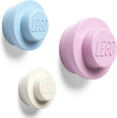 LEGO - Wandhaak Set van 3 Stuks - Polypropyleen - Multicolor