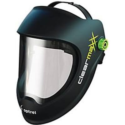 OPTREL Clearmaxx slijphelm, EN 166, EN 175 BT, helder polycarbonaat, gewicht 330 g, zwart