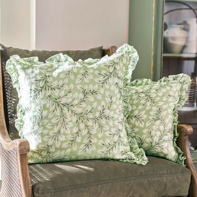 LOBERON Kussenhoes set van 2 Norelline groen/wit