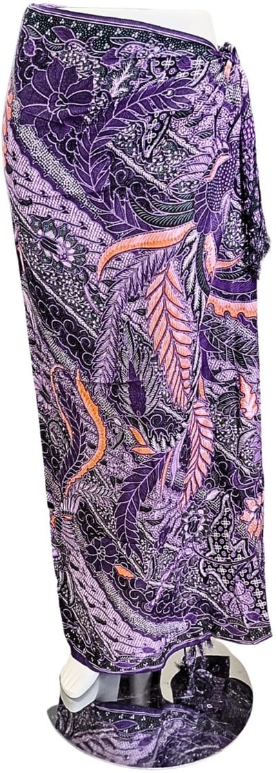 Om Namaste Sarong - 660 - Batik Paars en Oranje - Vuurvogel