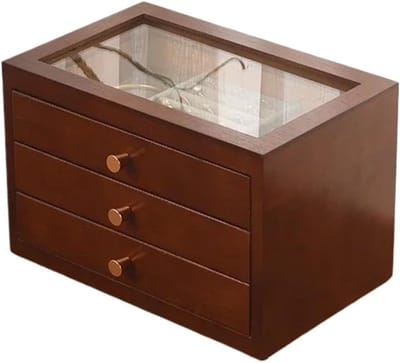 Juwelendoos Hout - Opbergdoos Sieraden - Sieraden Organiseren - Zachte Voering - Grote Capaciteit - Bruin