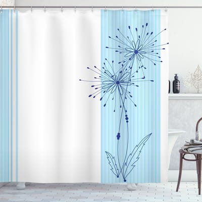 ABAKUHAUS douchegordijn – gestreept – 175x240 cm – lichtblauw – polyester