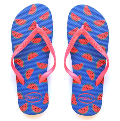 Watermeloen slippers blauw - maat 38