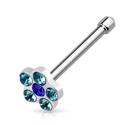 Neuspiercing rechte stud bloem 0.8x6x4 - aqua - LMPiercings