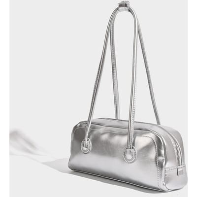 Niche Boston Tote Bag Dames Geavanceerd Gevoel van Simpel Alles Pendelaar Enkele Schouder Onderarmtas zilver