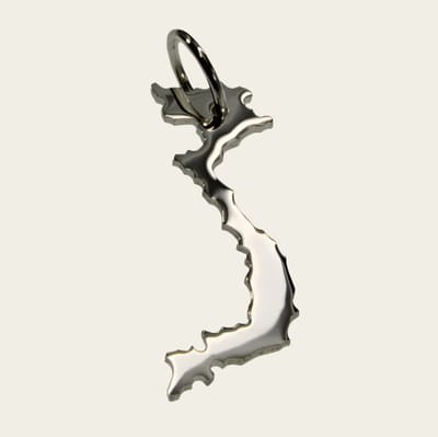 Zilveren Landkaart Vietnam ketting hanger