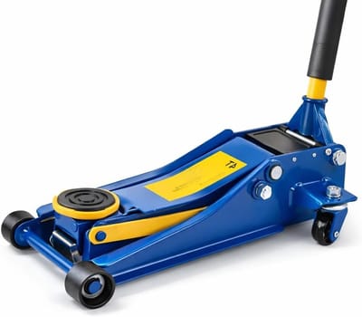Hydraulische krik - Auto krik - Onderhoud auto - Laag profiel ontwerp - 4 ton capaciteit - Blauw geel