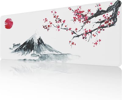 Verlengde Gaming Muismat met Witte Kersenbloesem - Antislip Bureau Onderlegger 800x300mm