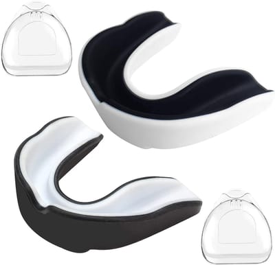Mouth Guard Doos voor Sporten - Bescherming voor Martial Arts, Boksen, Taekwondo en Hockey - Draagbare en Handige Opbergdoos voor Volwassenen in Zwart en Wit