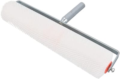 Dailygoods- Nagelschoenroller Zelfnivellerend - Anti-schuim Roller - Cementbouwgereedschap - Nylon/Aluminiumlegering - 28 mm Borstellengte - Duurzaam en Milieuvriendelijk - Bouwroller