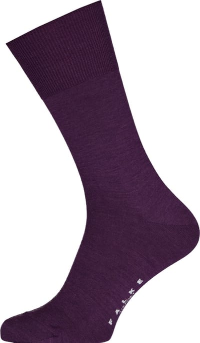 FALKE Airport eenkleurig wol katoen sokken heren blauw - maat 39-40