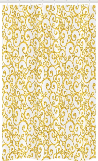 ABAKUHAUS Victoriaans douchegordijn – Badkamerdecor – 120x180 cm – Geel/Wit