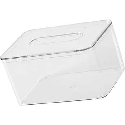 Boîte à mouchoirs transparente multifonctionnelle rectangulaire décorative peu encombrante distributeur de rangement de serviettes transparent white