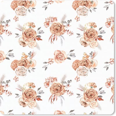 Muismat 20x20 cm - Mousepad Bloemen - Boho - Wit - Muismatten
