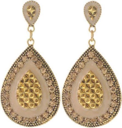 Behave - Oorshangers nude druppelvorm - Vintage chic stijl - 5,5 cm