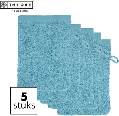 The One Towelling Washandjes - 16 x 21 cm - 5 Stuks - Washanden - Voordeelverpakking - 100% Katoen - Petrol