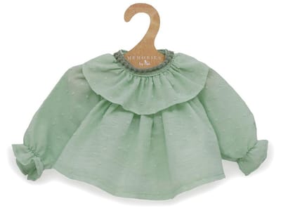 Asi poppenkleding - fijn overhemd met kraag mint poppenoutfit.
