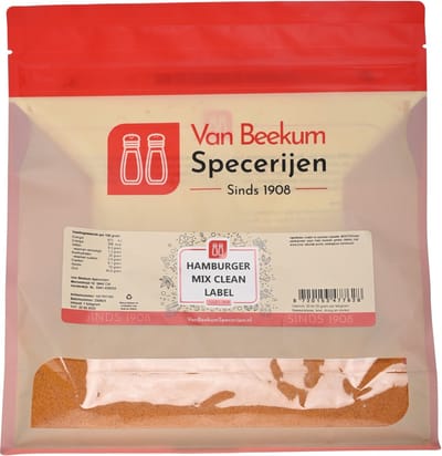 Van Beekum Specerijen - Hamburger Mix Clean Label - 1 KG (hersluitbare stazak)