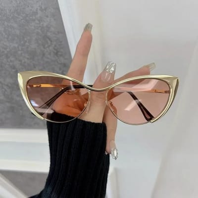 Minimalistische Cat Eye Zonnebril Dames Heren Metalen Frame Kleurrijke Zonnebril Mode Merk Oculos De Sol Other