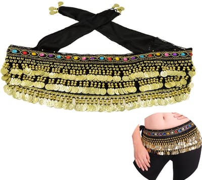 Dailygoody - Dames Buikdanskostuum - Chiffon Heup Sjaal - Perfect voor Optredens - Zwart - Buikdanssjaal - Geschikt voor Feestjes - Chique Accessoire
