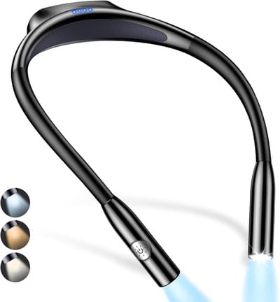 Aura® Neklamp - Leeslamp - Nachtlampje - Lichtgewicht - Zwart - 143cm x 31cm x 180cm