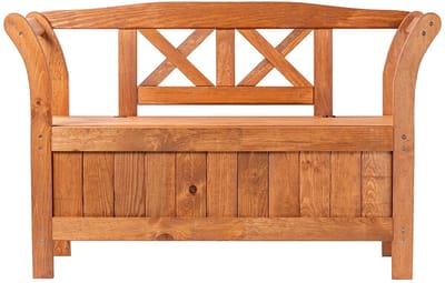 Turold Tuinbank - Houten Tuinbank - Buitenbank - Balkonbank - Houten Frame met opslagruimte, 2-zits, Voor Balkon, Tuin, Veranda
