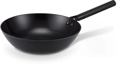 Brabantia Patron Wokpan Ø 28cm – Duurzame Pan met Luxe Design Handgreep - 100% PFAS Vrij – Keramische Antiaanbaklaag - Inductie Wokpan – Zwart