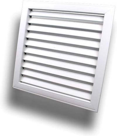 Ventilatierooster Kunststof - Afvoerrooster Weerbestendig - Luchtcirculatie Verbeteren - Stijve Lamellen - 350x350mm - Grijs