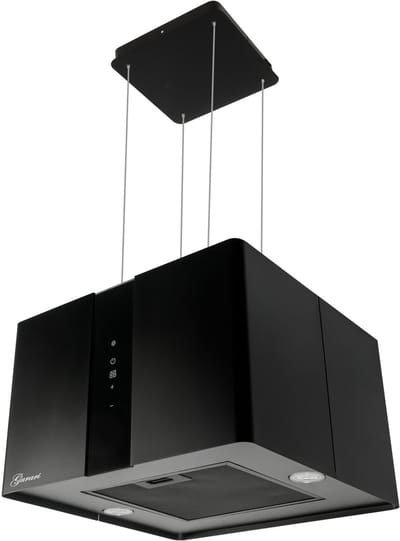 GURARI eilandAfzuigkap GCH I 331 45 BL Prime N+Koolfilter, luxe Afzuigkap met recirculatielucht 45 cm, zwart, 1000m³/h