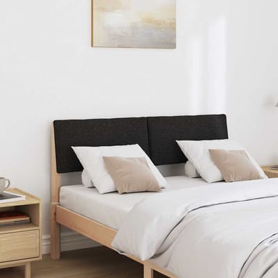 vidaXL - Gestoffeerd - hoofdbord - Zwart - 120 - cm - Massief - grenenhout