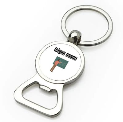Akyol - docent met krijtbord met eigen naam flesopener - Docent - meesters of juffen - collega's - verjaardag - afscheidscadeau - geschenk - kado - 9 bij 3 cm