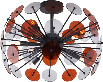 QAZQA atomic - Art Deco Plafondlamp - 9 lichts - L 51 cm - Zwart - Woonkamer | Slaapkamer | Keuken