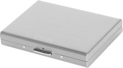 Metalen Pasjeshouder - Kaarthouder Portemonnee - Veilig Reizen - RFID Blokkerend - 9.5x6.5x1.3 cm - Zilver