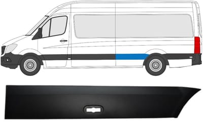 Zijlijst sierlijst achterspatbord voor Mercedes Sprinter 2006-2018 / Links
