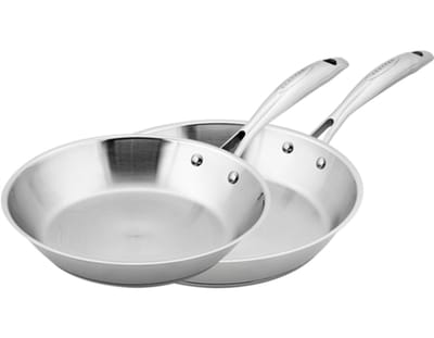 Scanpan - Set van 2 koekenpannen - Zonder Anti-aanbaklaag- STS - 20 en 28 cm. Geschikt voor alle warmtebronnen ( incl. inductie )