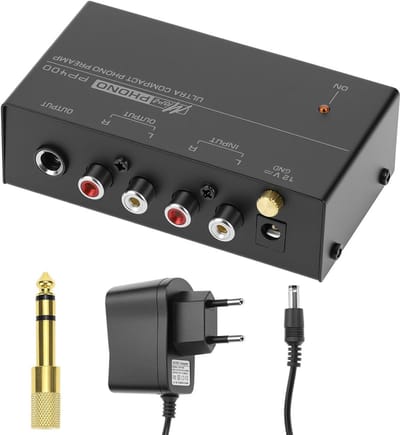 Phono Voorversterker Stereo Versterker met RCA en 6.35mm Uitgang