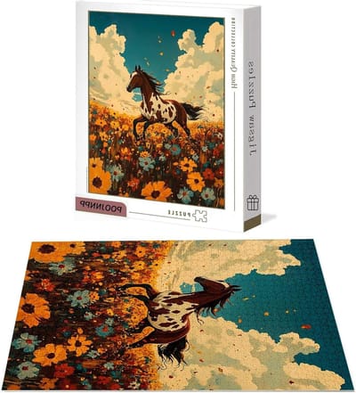 Houten Puzzel - Legpuzzel Volwassenen - Ontspanning Thuis - Letters op Achterkant - 1000 Stukjes - Bloemenprint