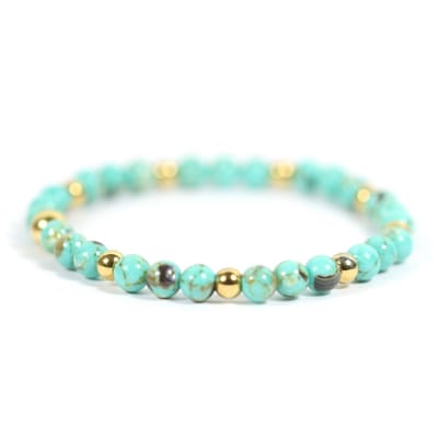 Heaven Eleven KIDS - meisjes - armband - edelsteen - turkoois - 4mm - 15 cm