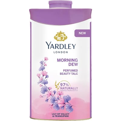 Poudre de Talc Parfumé Yardley London Morning Dew pour Femmes 250g Douce Soyeuse Fraîche Parfumée Poudre pour le Corps