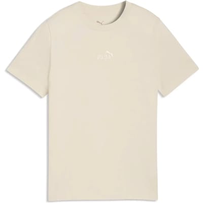 Puma T-shirt Kinderen ESS Small No.1 Logo Centered Tee Beige - Maat 152cm
