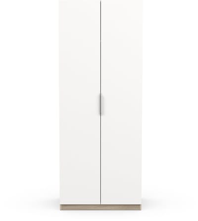 Garderobekast Spectre 80cm - mat wit/eik