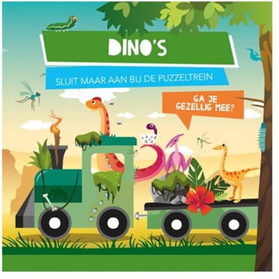 Dino's - boek + puzzeltrein Kartonboekjes