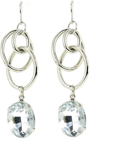 Behave - Oorhangers dames - Stijlvolle glamourlook - Zilverkleur met steen