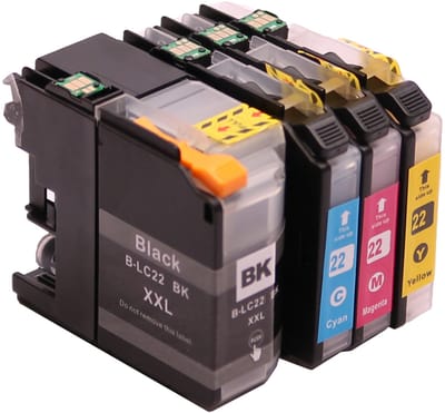 Set 4x ABC huismerk inkt cartridge geschikt voor Brother LC22U XL voor DCP-J785W MFC-J985DW