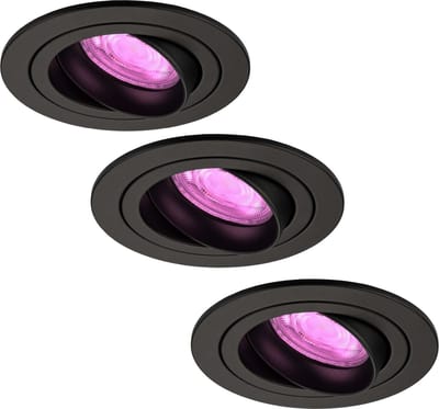 Ledvion - 3X SMART LED Inbouwspot Tokyo - Zwart - Dimbaar