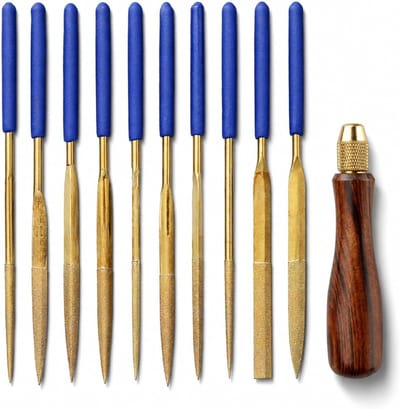 Set van 11 precisie diamantvijlen voor metaal, hout en kunststof - ideaal voor houtbewerking, sieraden maken en modelbouw
