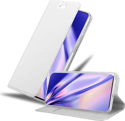 Cadorabo Hoesje geschikt voor Samsung Galaxy S20 PLUS in CLASSY ZILVER - Beschermhoes met magnetische sluiting, standfunctie en kaartvakje Book Case Cover Etui