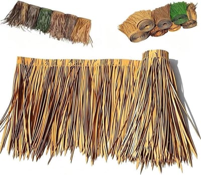 Kunstmatige Rietrol - Palmen Dakbedekking - Decoratief Terras - Brandwerend Materiaal - 6m Lengte - Zwart