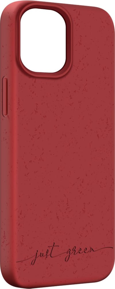 JUST GREEN, Hoesje geschikt voor iPhone 13 Mini - Natura Recyclebaar, Rood