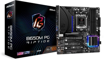 ASRock B650M PG Riptide Moederbord - AMD B650 - AMD AM5 - DDR5 RAM - Micro-ATX